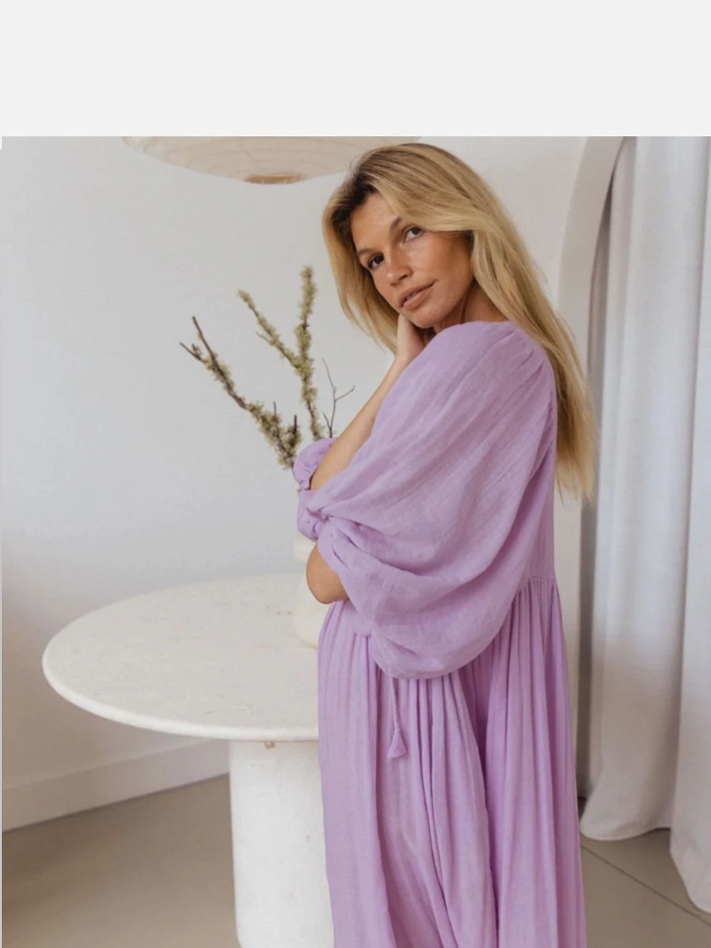 Daughters of India Maxi Lilac Gauze Kyra Dress - Picture 8 of 11